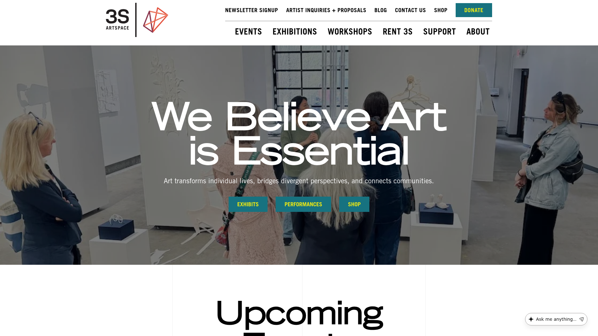 3S Artspace homepage