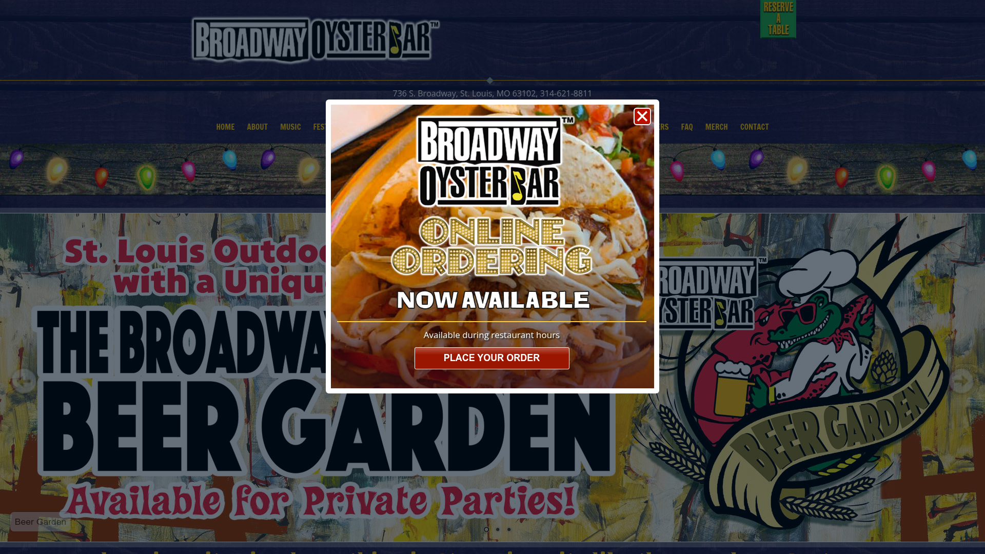 Broadway Oyster Bar homepage