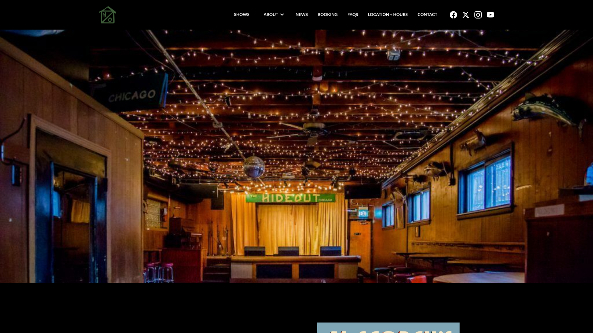 The Hideout homepage