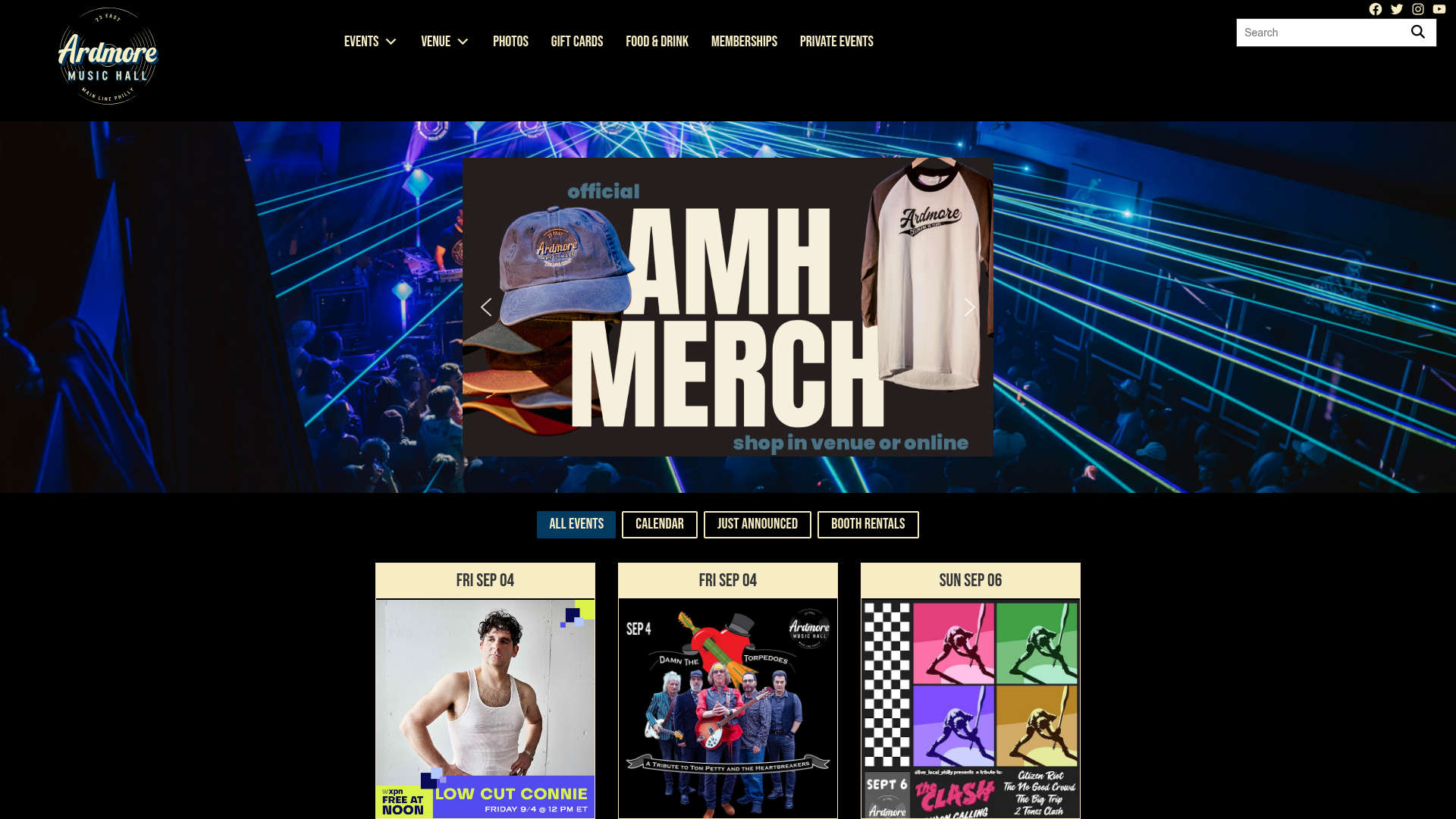 Ardmore Music Hall homepage