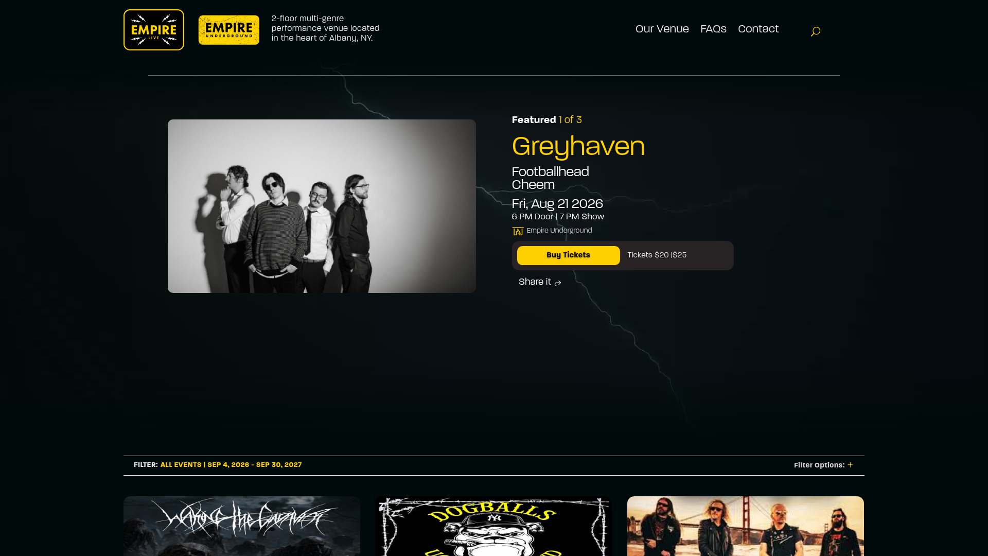 Empire Underground homepage