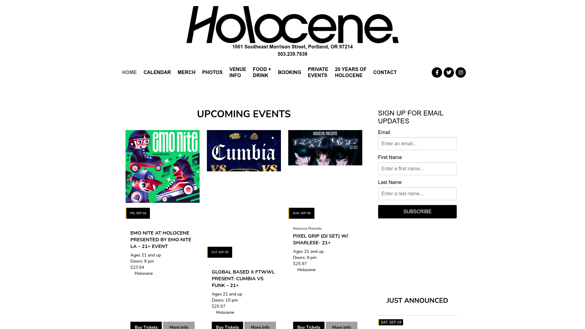 Holocene homepage