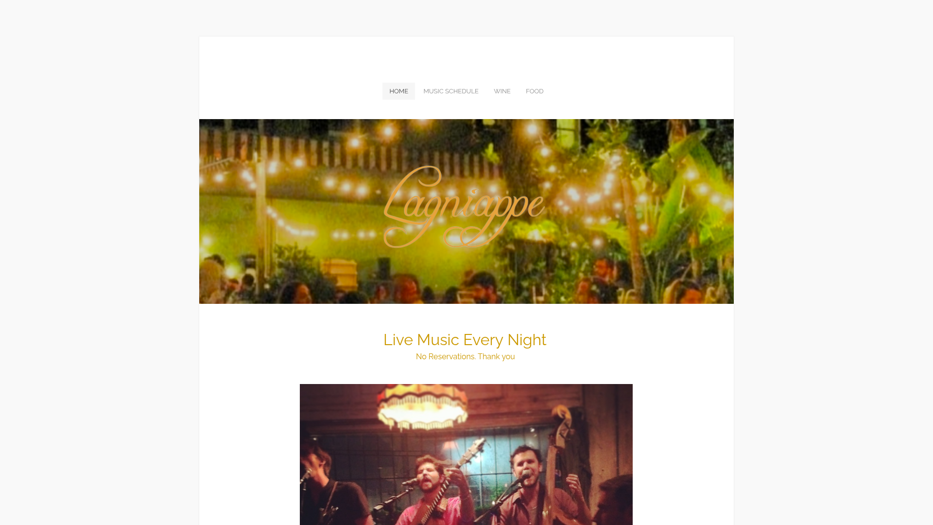 Lagniappe — music venue in Miami, Florida, homepage screenshot