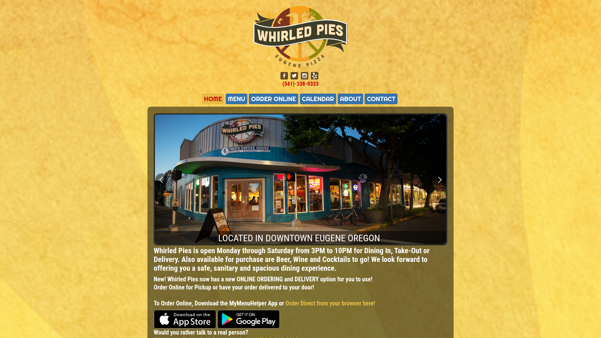 Whirled Pies Downtown homepage