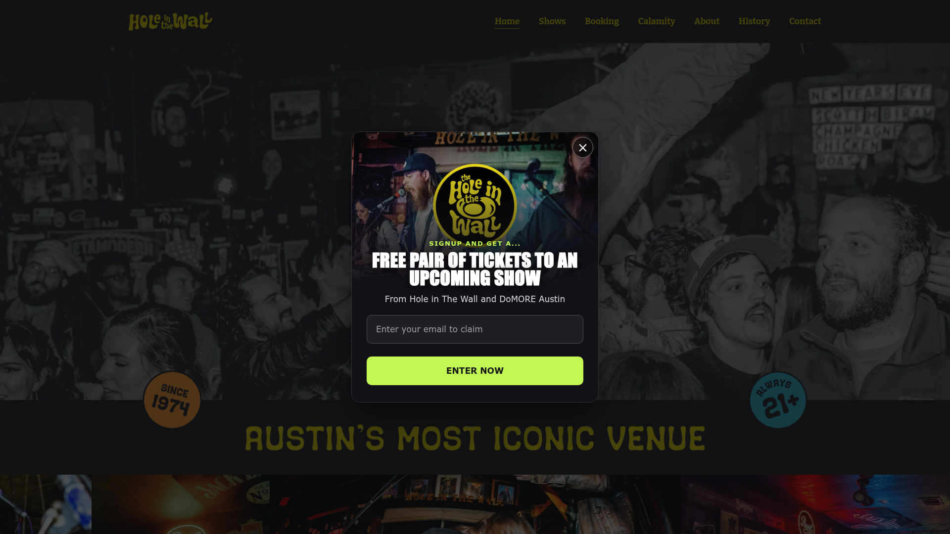 Hole in the Wall homepage