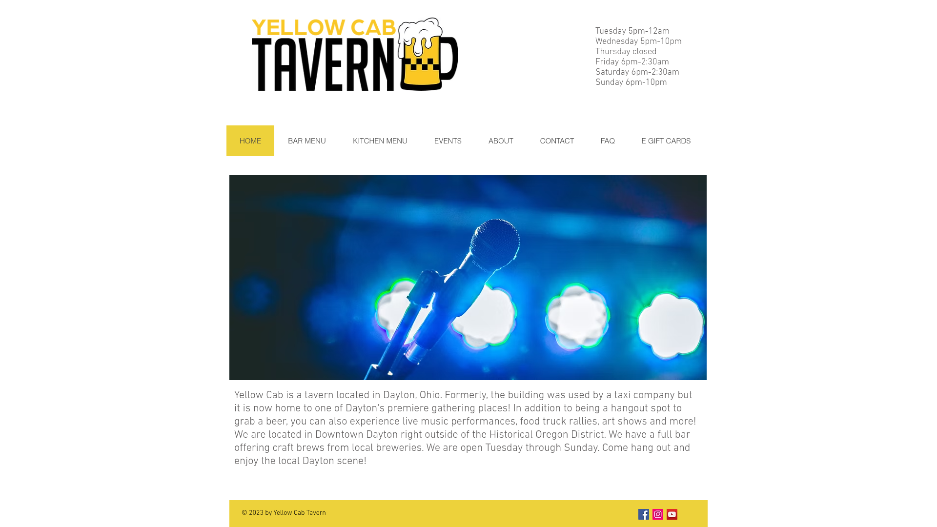 Yellow Cab Tavern — music venue in Dayton, Ohio, homepage screenshot