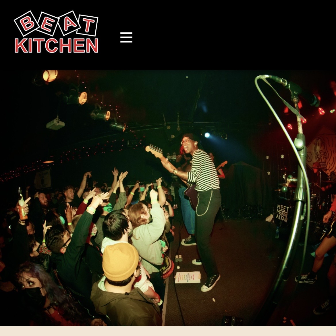 Beat Kitchen — music venue in Chicago, Illinois, homepage screenshot