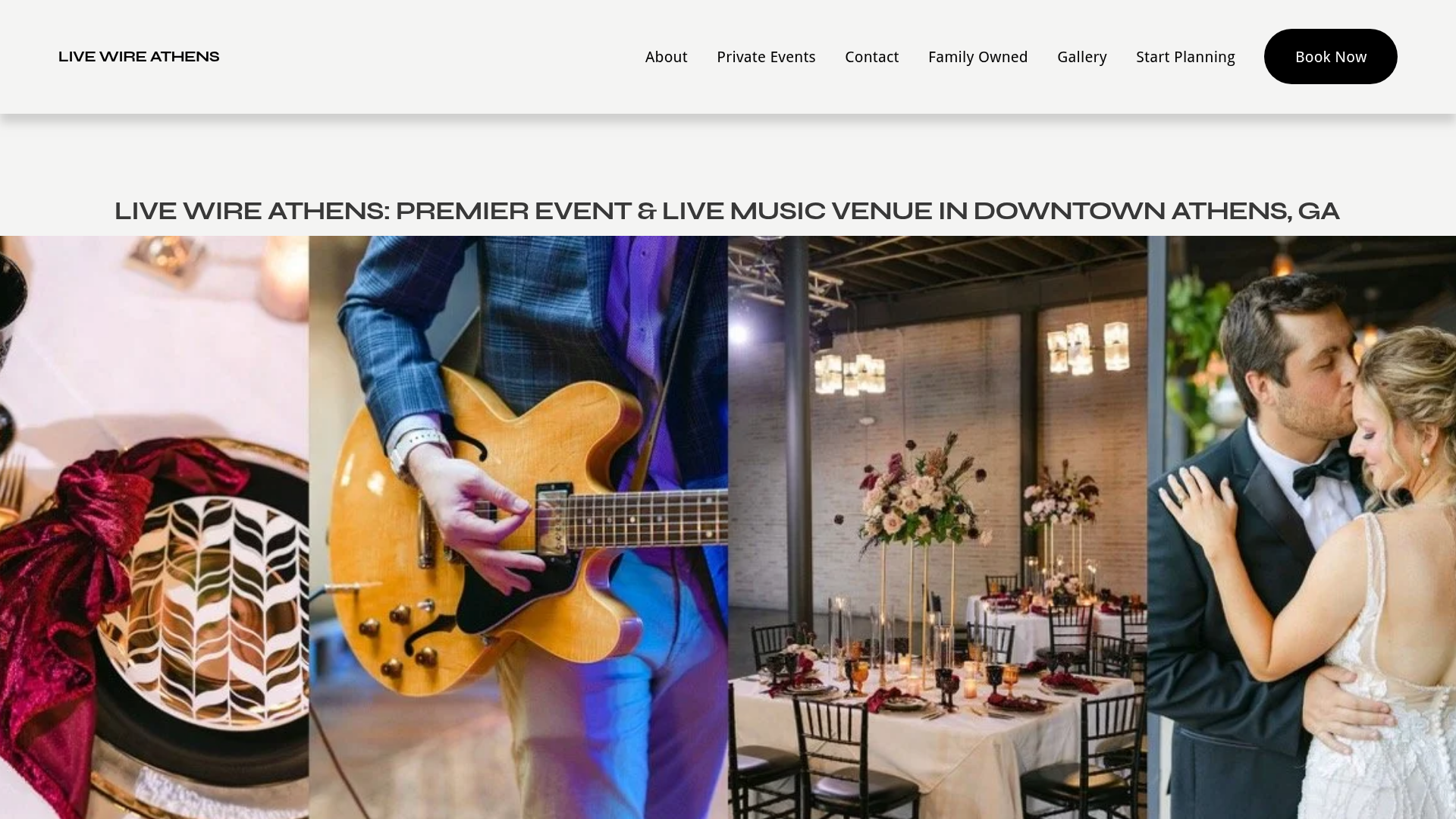 Live Wire Athens — music venue in Athens, Georgia, homepage screenshot
