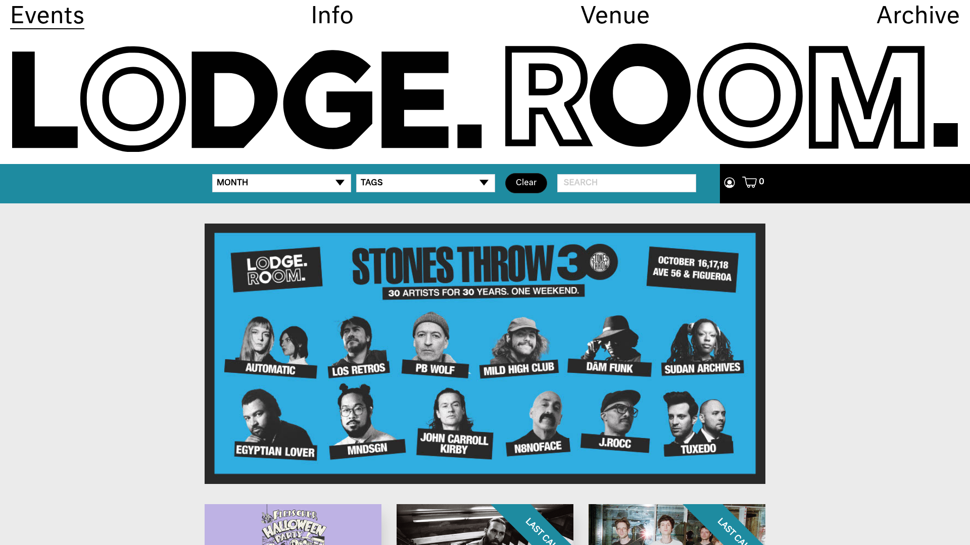 Lodge Room — music venue in Los Angeles, California, homepage screenshot