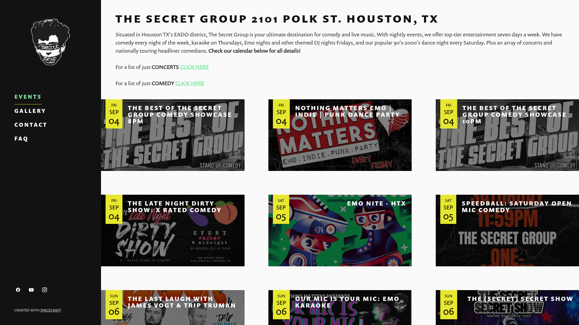 The Secret Group homepage
