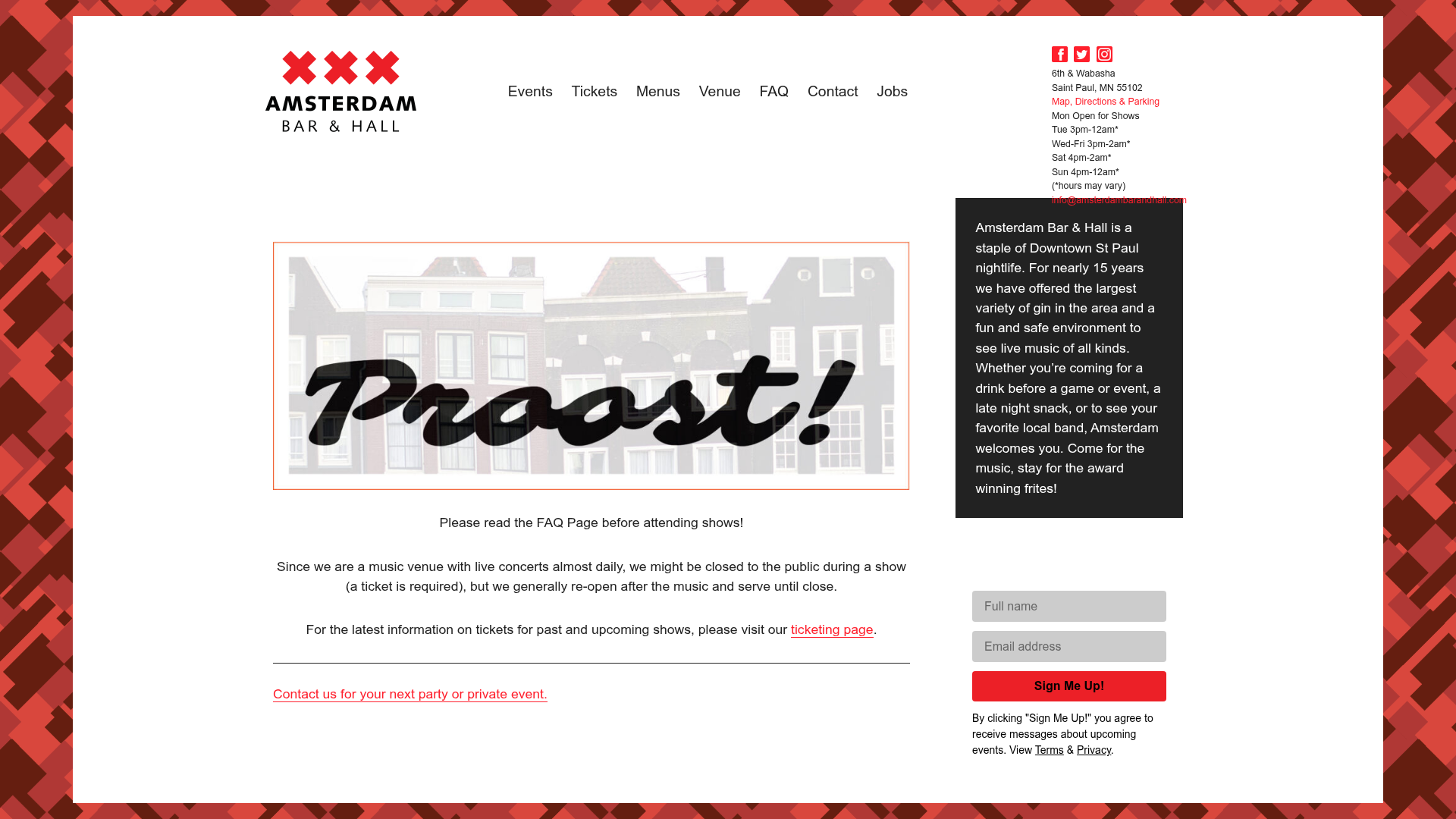Amsterdam Bar and Hall homepage