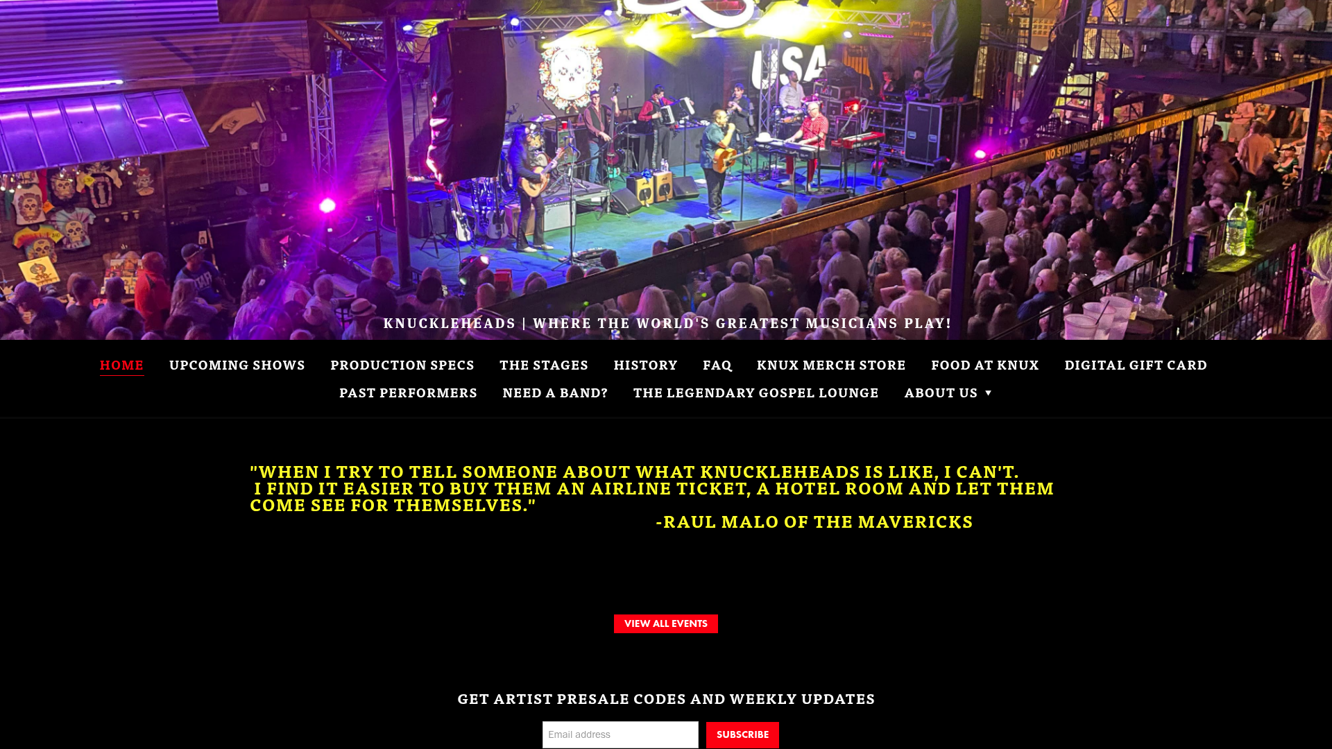Knuckleheads Saloon homepage