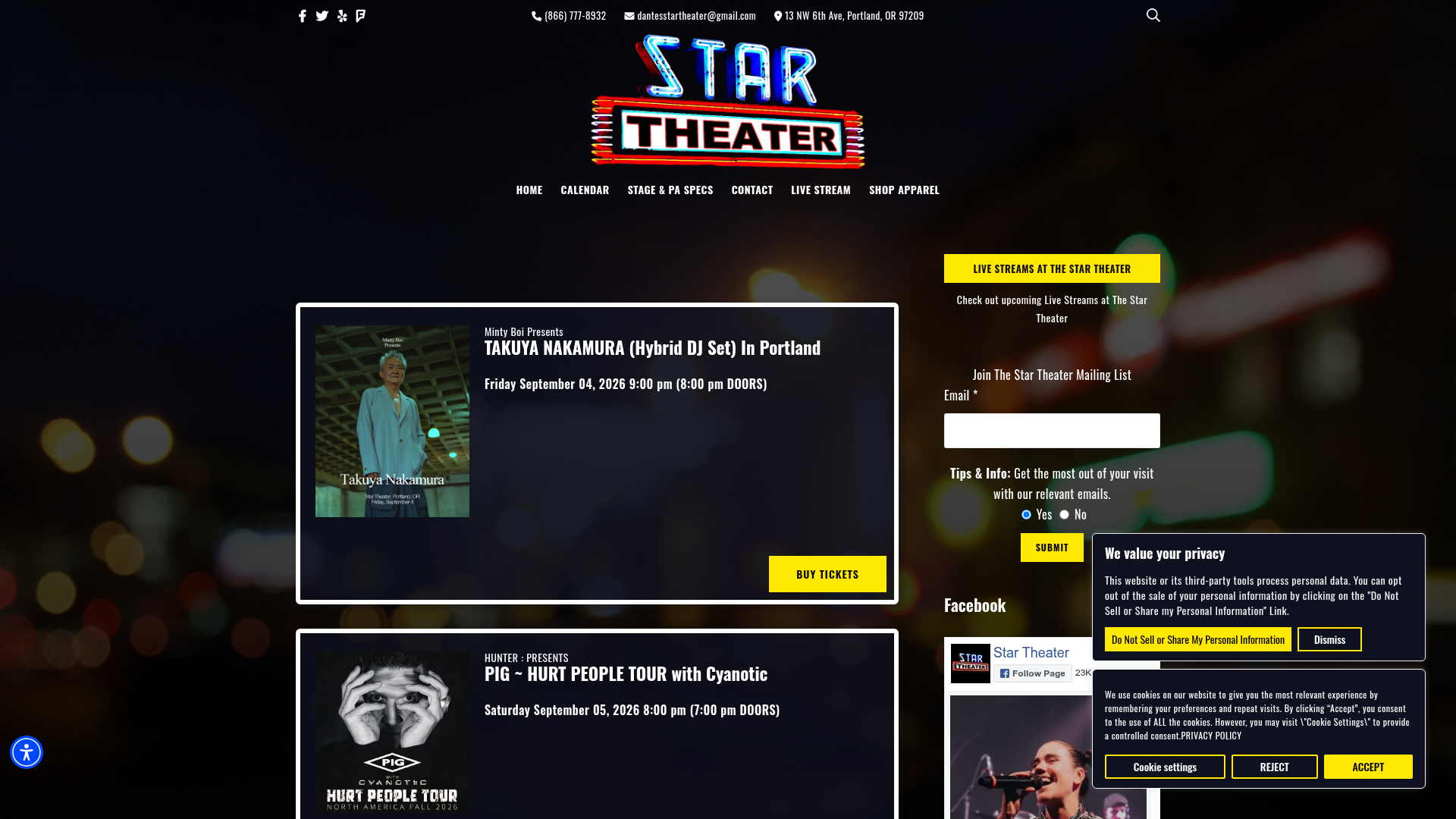 Star Theater homepage