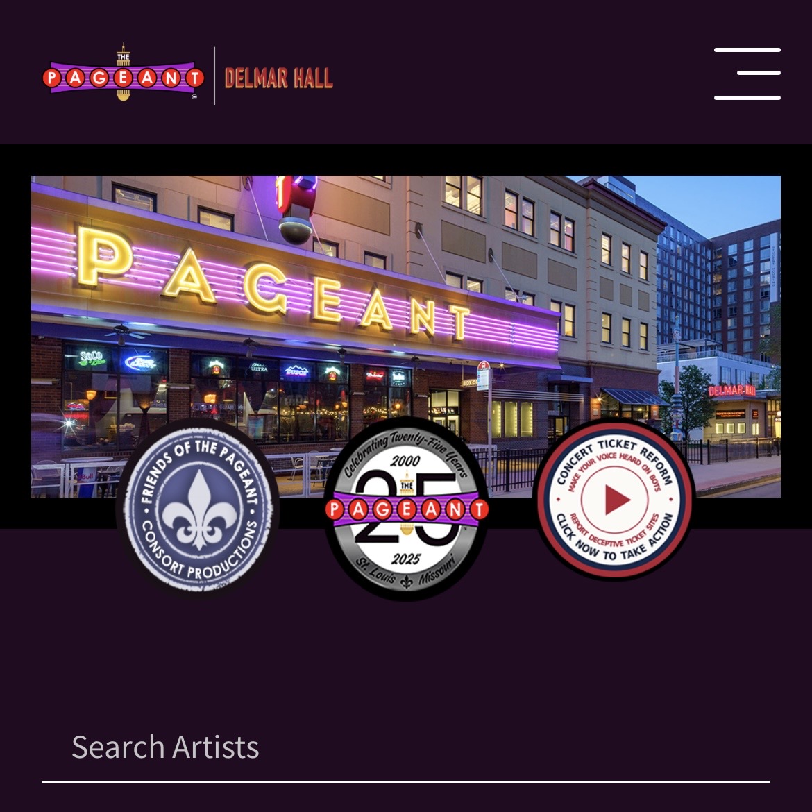 Delmar Hall — music venue in St. Louis, Missouri, homepage screenshot