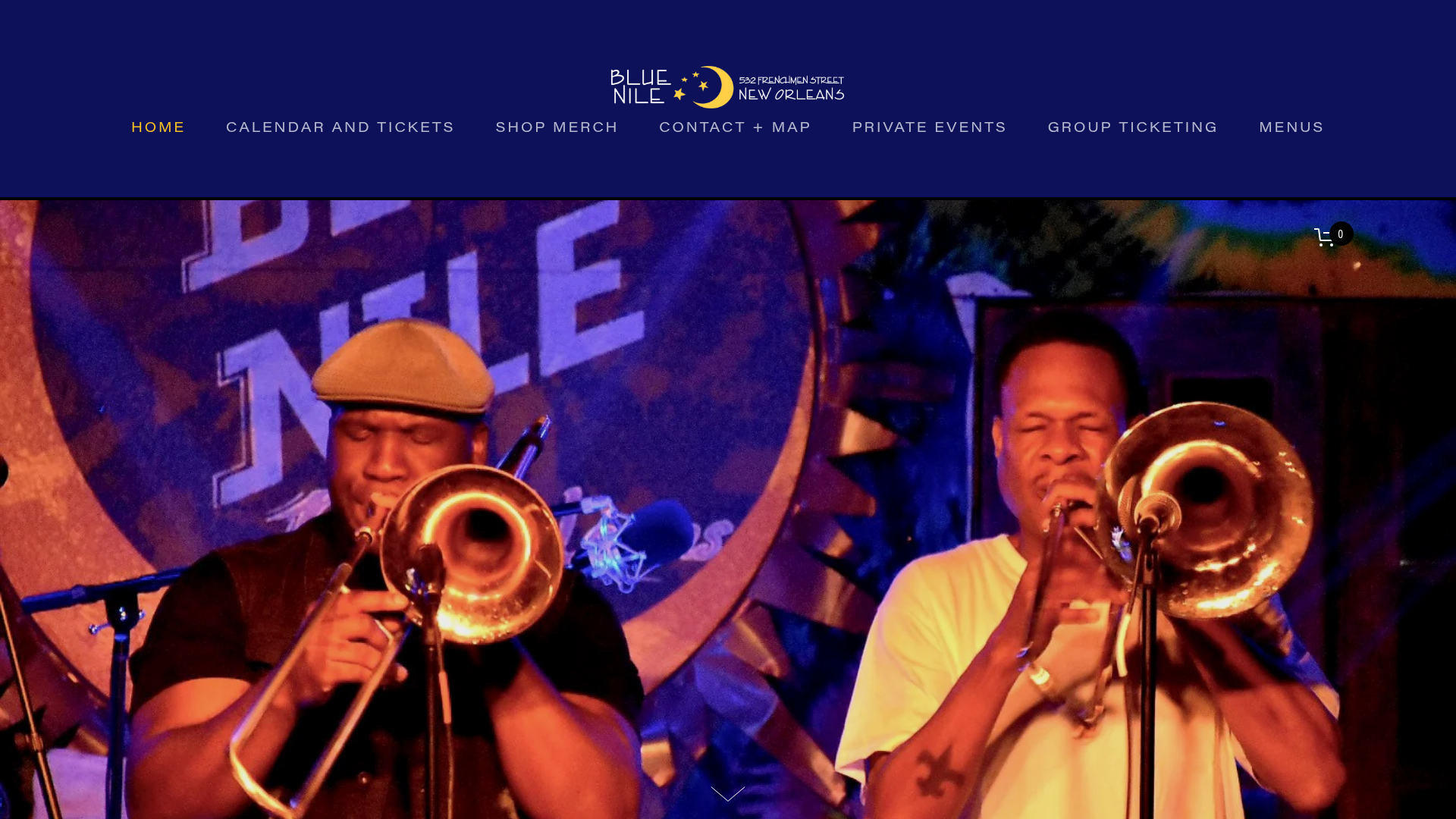 Blue Nile — music venue in New Orleans, Louisiana, homepage screenshot