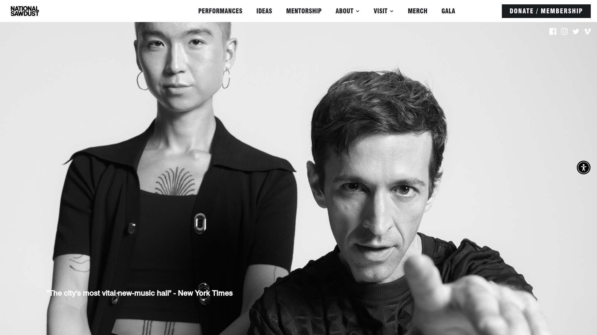 National Sawdust homepage