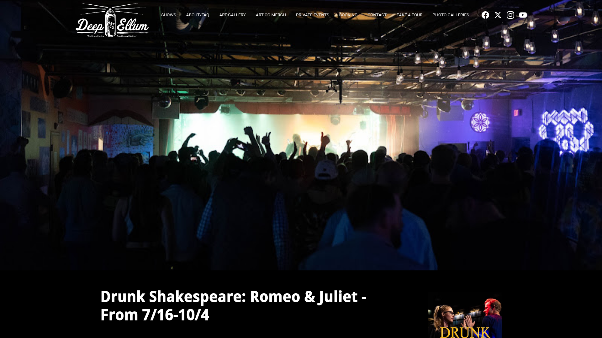 Deep Ellum Art Company homepage