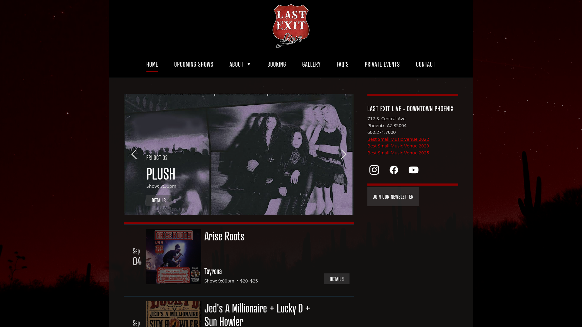 Last Exit Live homepage