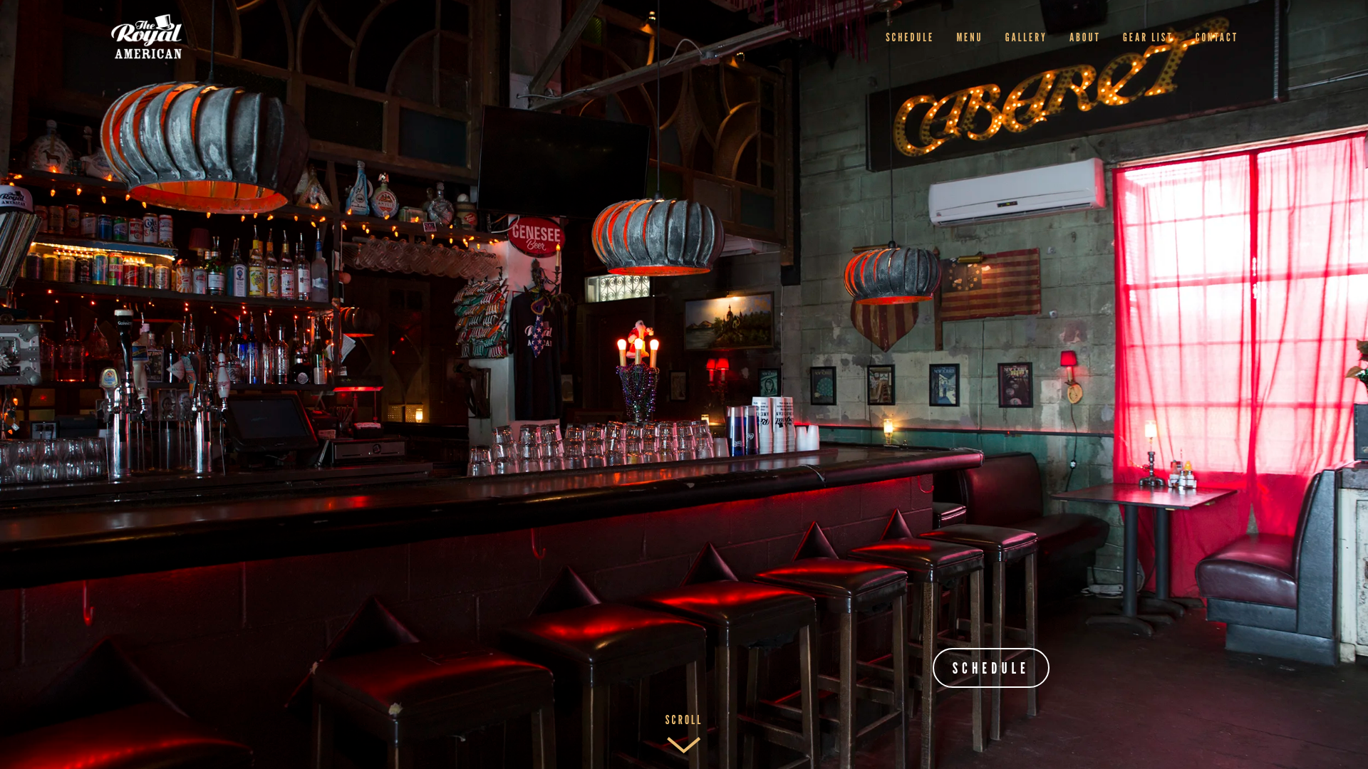 The Royal American — music venue in Charleston, South Carolina, homepage screenshot