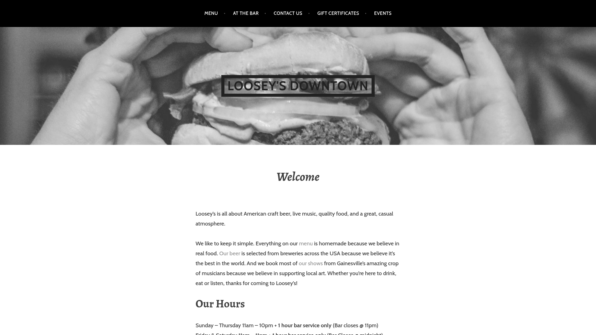 Loosey's Downtown Gainesville homepage