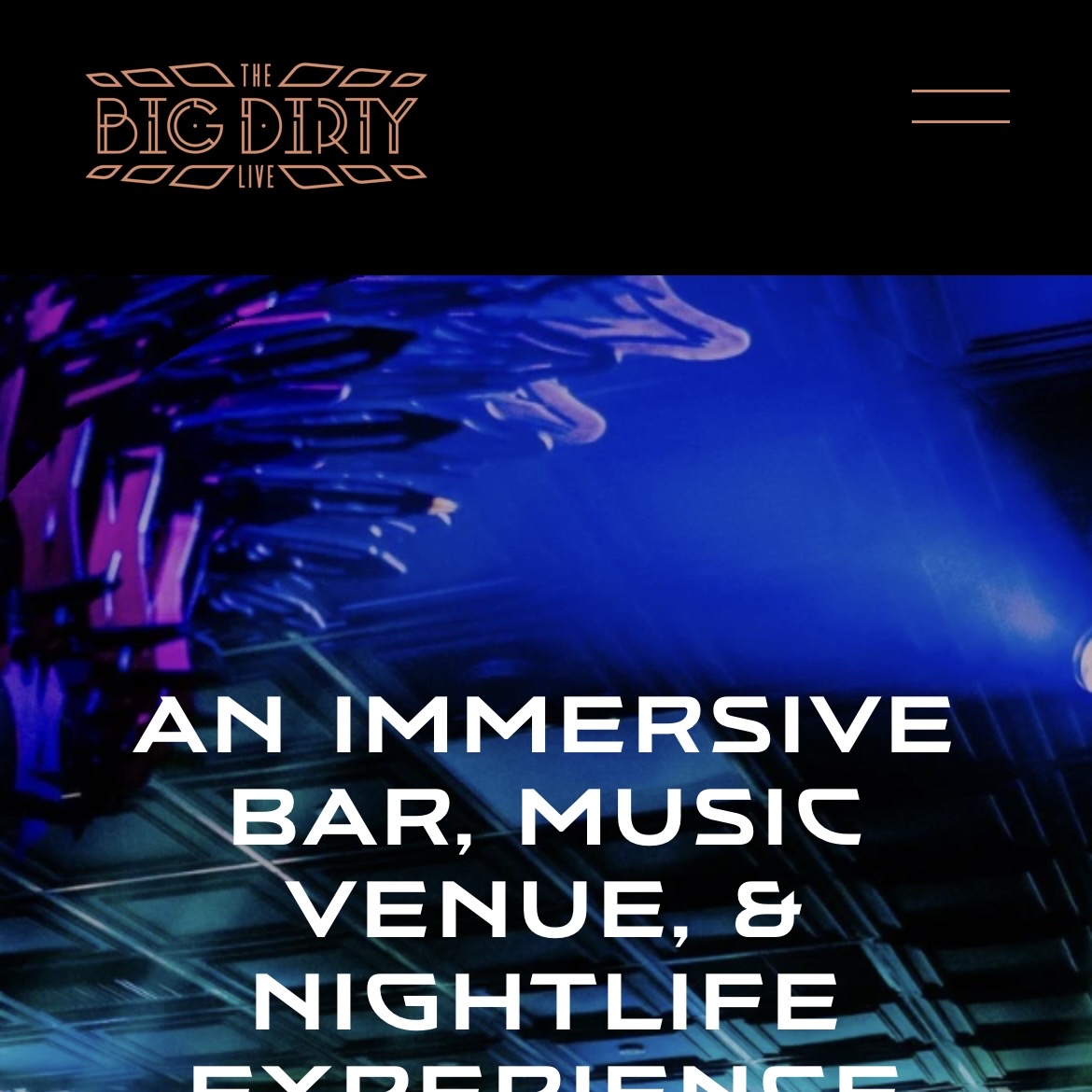 The Big Dirty — music venue in Eugene, Oregon, homepage screenshot